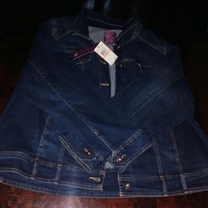 Plus size dark denim jacket